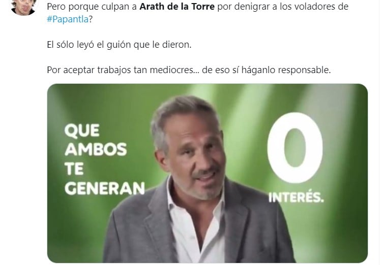 Críticas en redes a Arath de la Torre