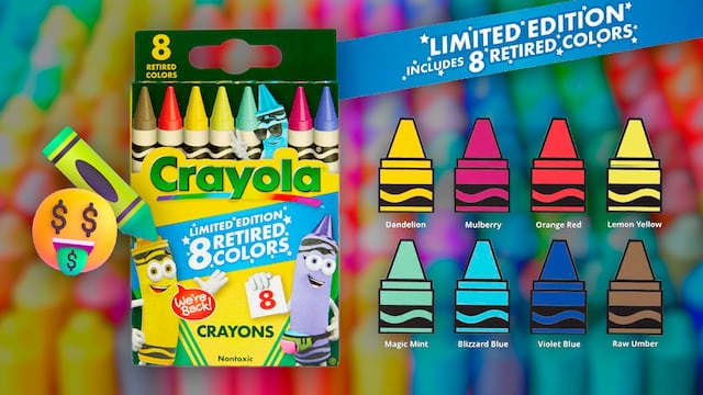 Paquete de crayolas descontinuadas de Crayola