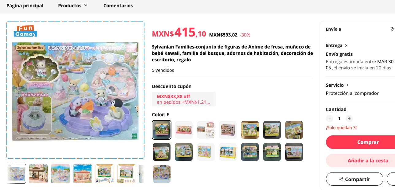 Ternurines de Sylvanian Families en AliExpress