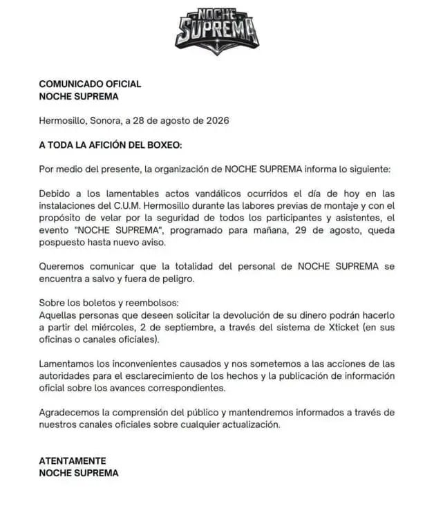 Hombres armados irrumpen en el CUM de Hermosillo y prenden fuego al ring