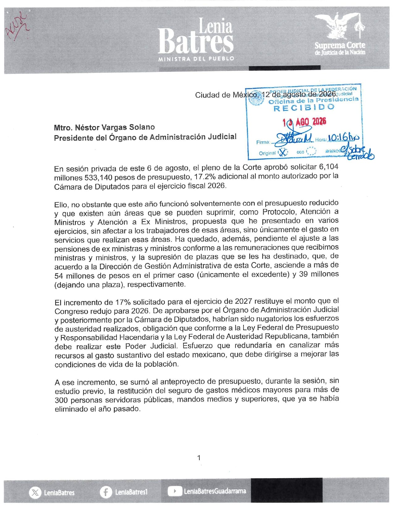 Lenia Batres acusa a ministros de la SCJN de conspirar en su contra