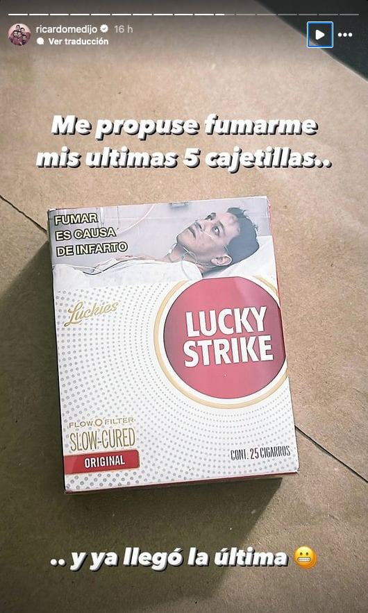 Ricardo Pérez dice que va a dejar de fumar.