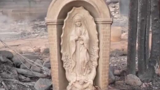 ¿Milagro? Estatua de la Virgen de Guadalupe quedó intacta pese a incendios en Los Ángeles