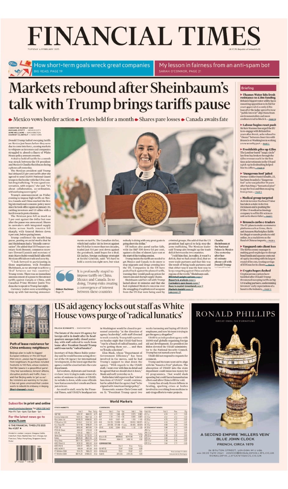 Negociación entre Sheinbaum y Trump en medios de comunicación.