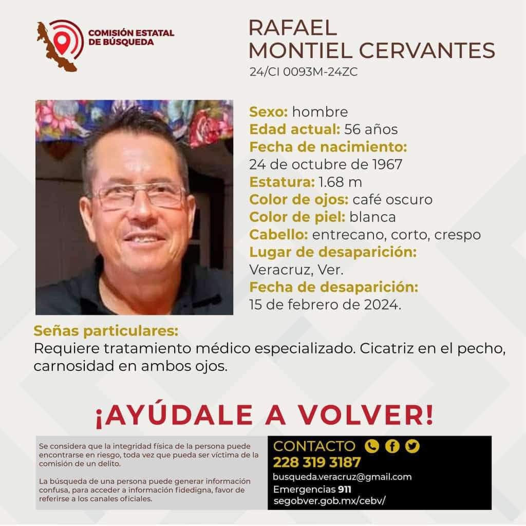Rafael Montiel Cervantes, desaparecido en Veracruz