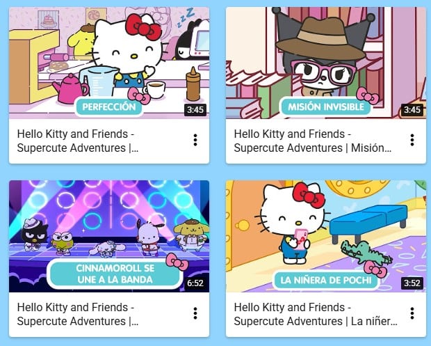 Hello Kitty y Sanrio en YouTube Kids