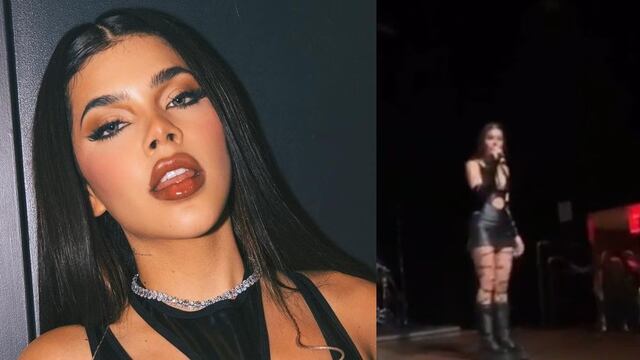 A Kenia Os le avientan celular en pleno concierto