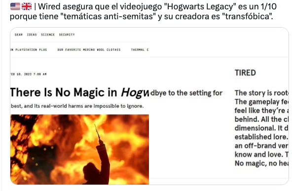 Wired critica a Hogwarts Legacy y lo tacha de antisemita