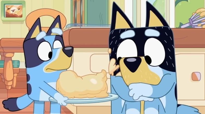 Bluey ayuda a su papá Bandit a cocinar un pastel, capítulo completo en español y YouTube