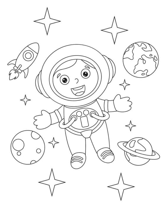 Dibujos de astronautas para colorear: 10 plantillas que puedes imprimir