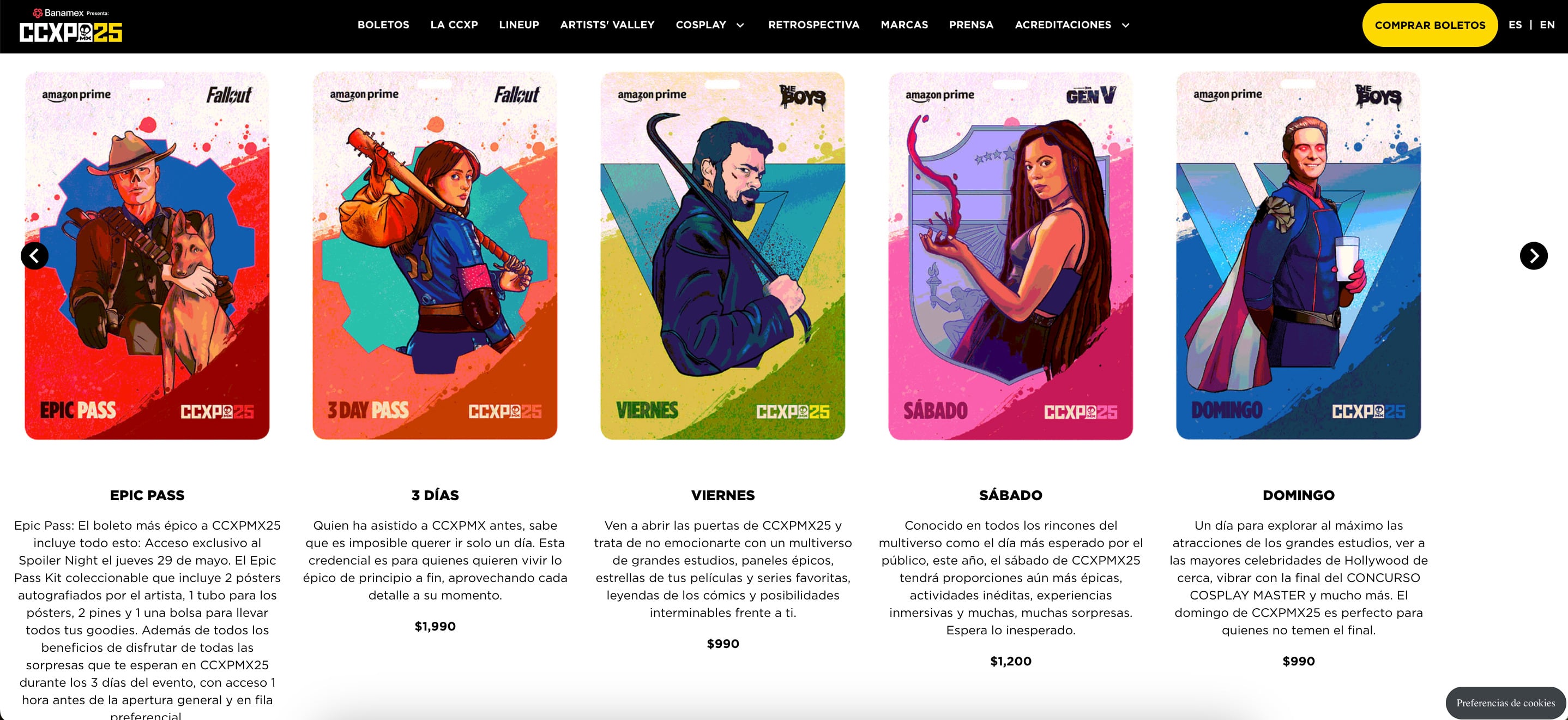 Boletos para la CCXP 2025