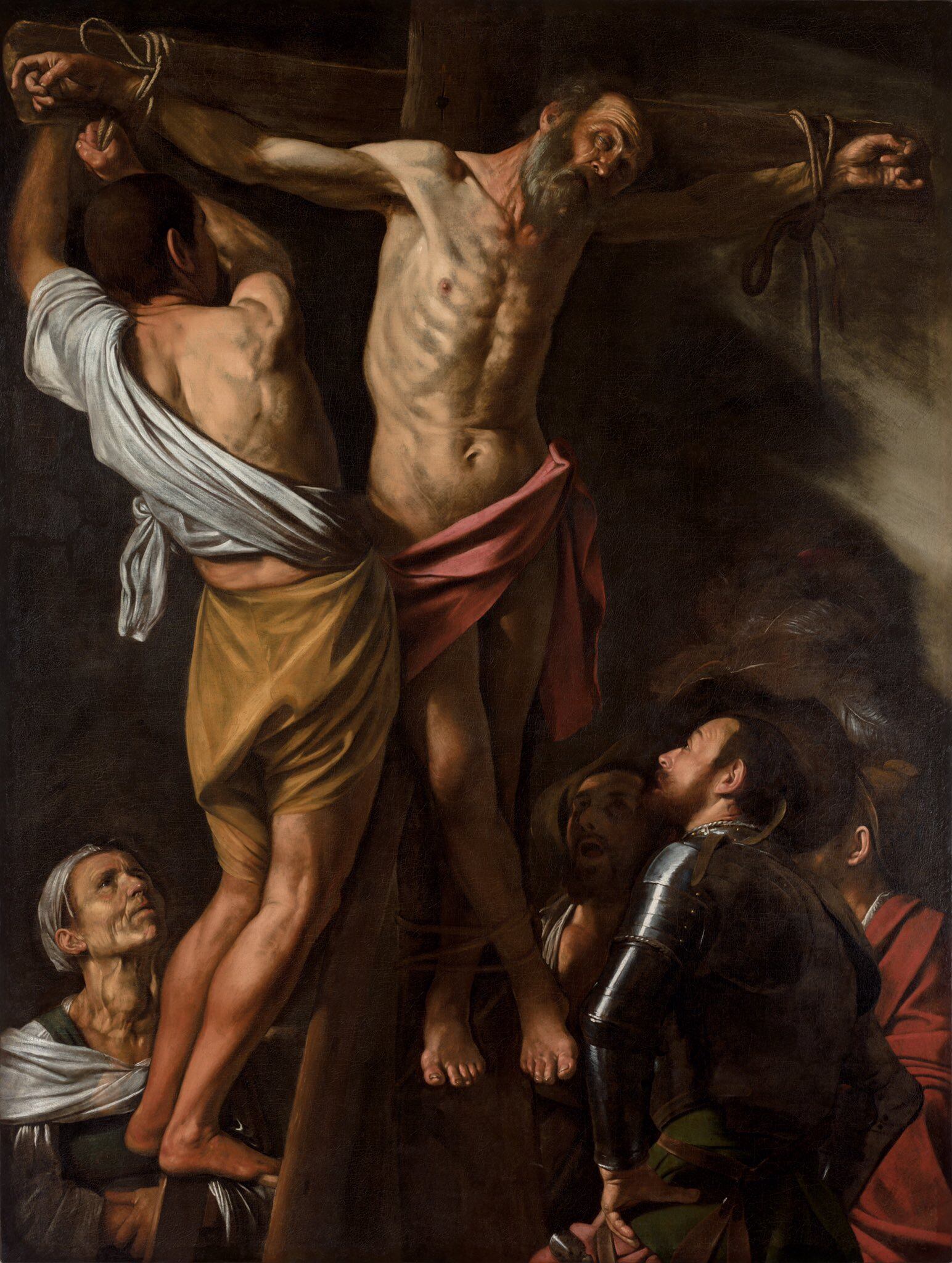 La crucifixión de San Andrés, 1606, Caravaggio.