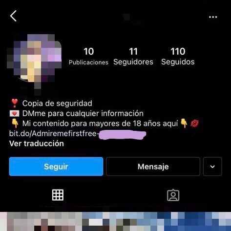 Cuenta falsa de Instagram