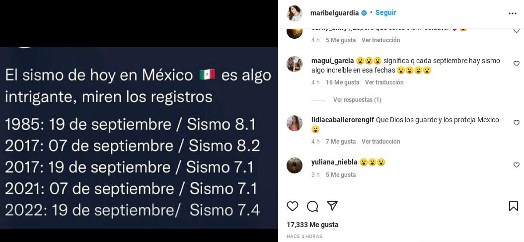 Maribel Guardia cree que las fechas se relacionan con los sismos