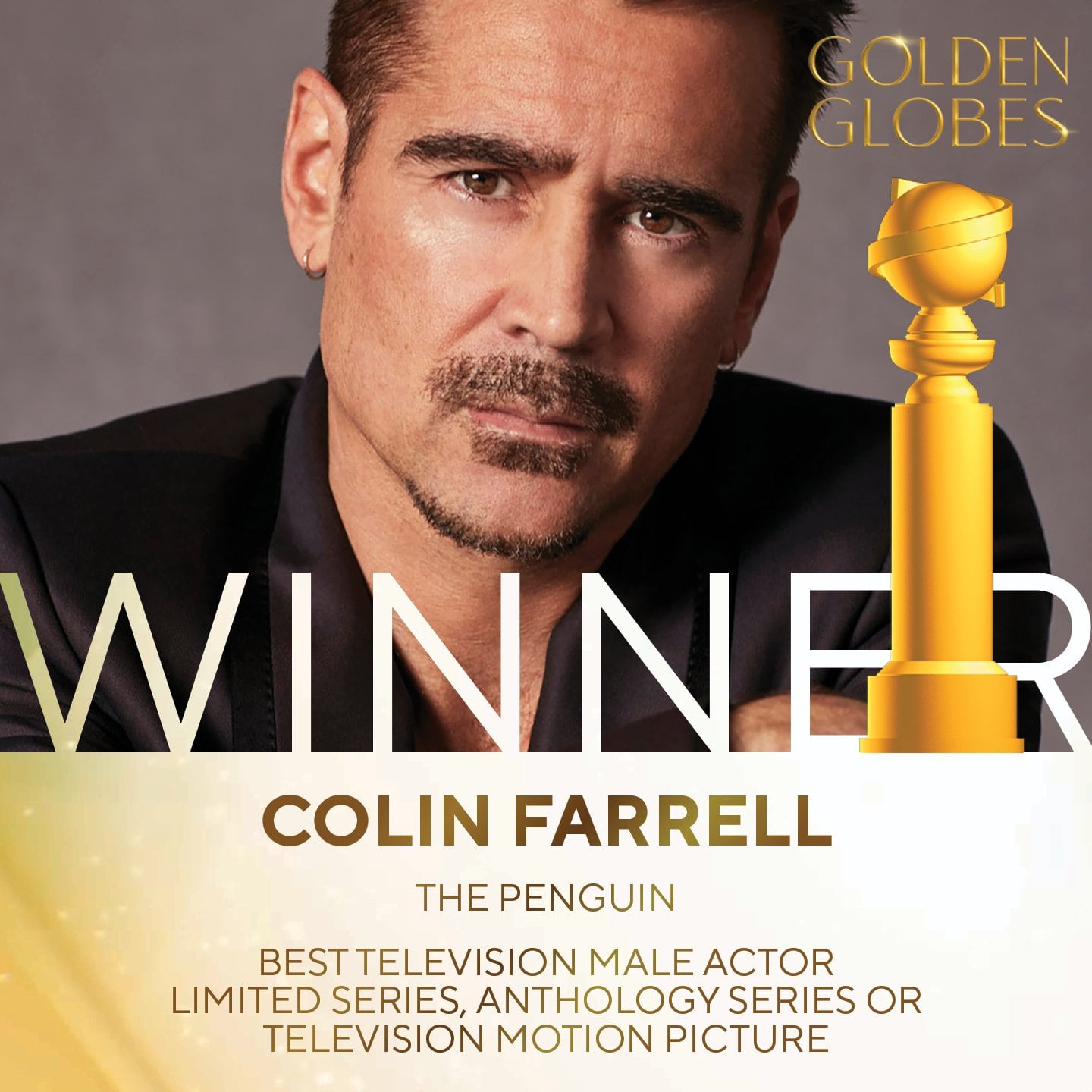 Colin Farrell, ganador Globos de Oro 2025