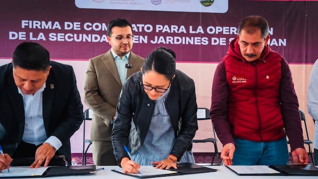 Gaby Osorio formalizó el acuerdo que permitirá abrir la primera secundaria de Jardines de San Juan.