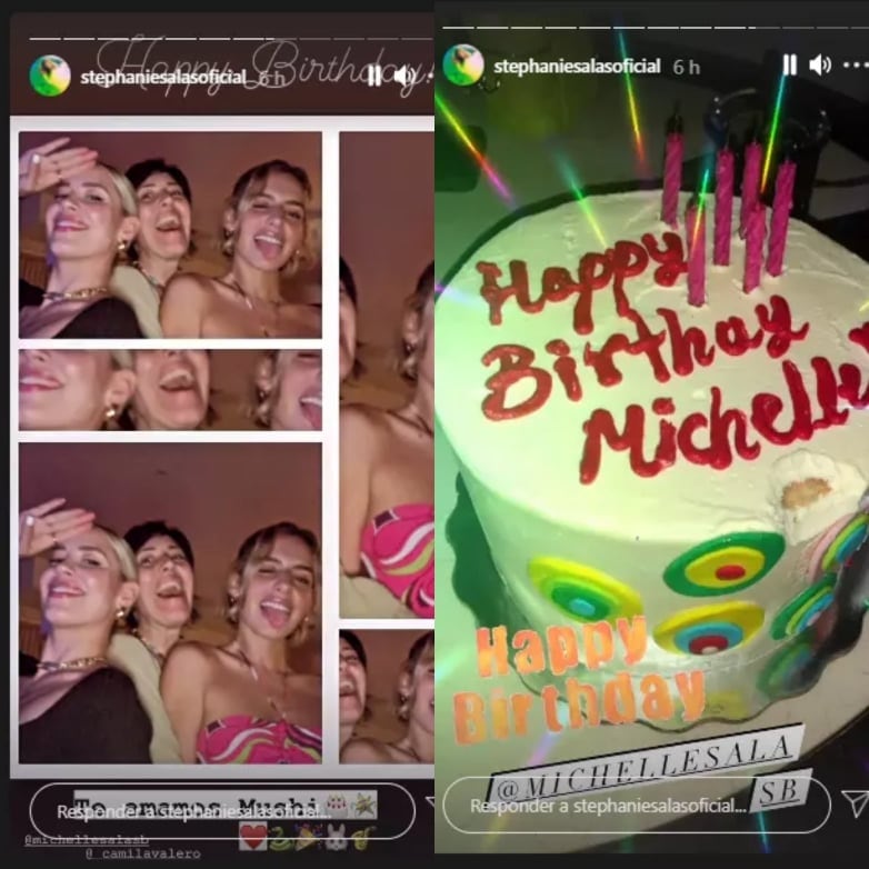 Stories de Stephanie Salas sobre le cumpleaños de Michelle Salas.
