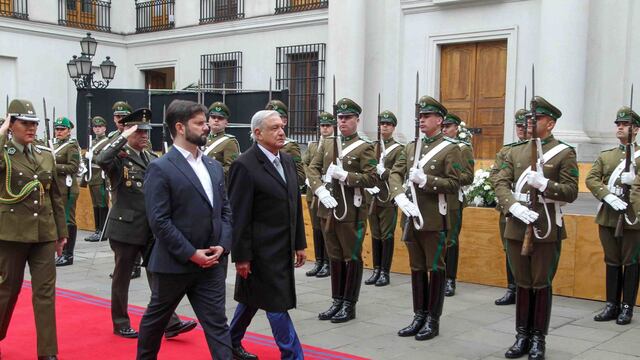 Gabriel Boric, presidente de Chile, recibió en visita de estado a Andrés Manuel López Obrador, presidente de México