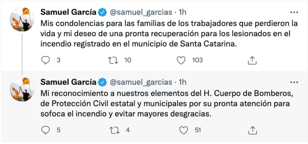 Tuits de Samuel García