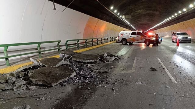 Túnel de la Loma Larga en la zona metropolitana de Monterrey tras un desprendimiento de techo por las fuertes lluvias