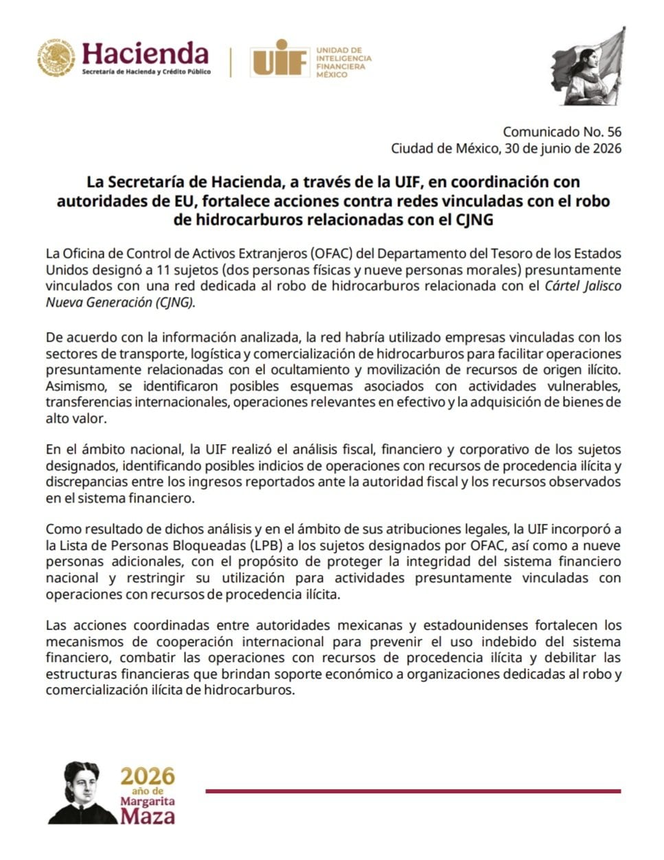 Hacienda y UIF golpean red de huachicol ligada al CJNG