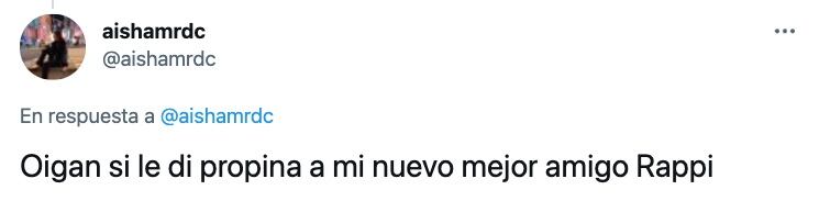 Tuit de usuaria de Rappi