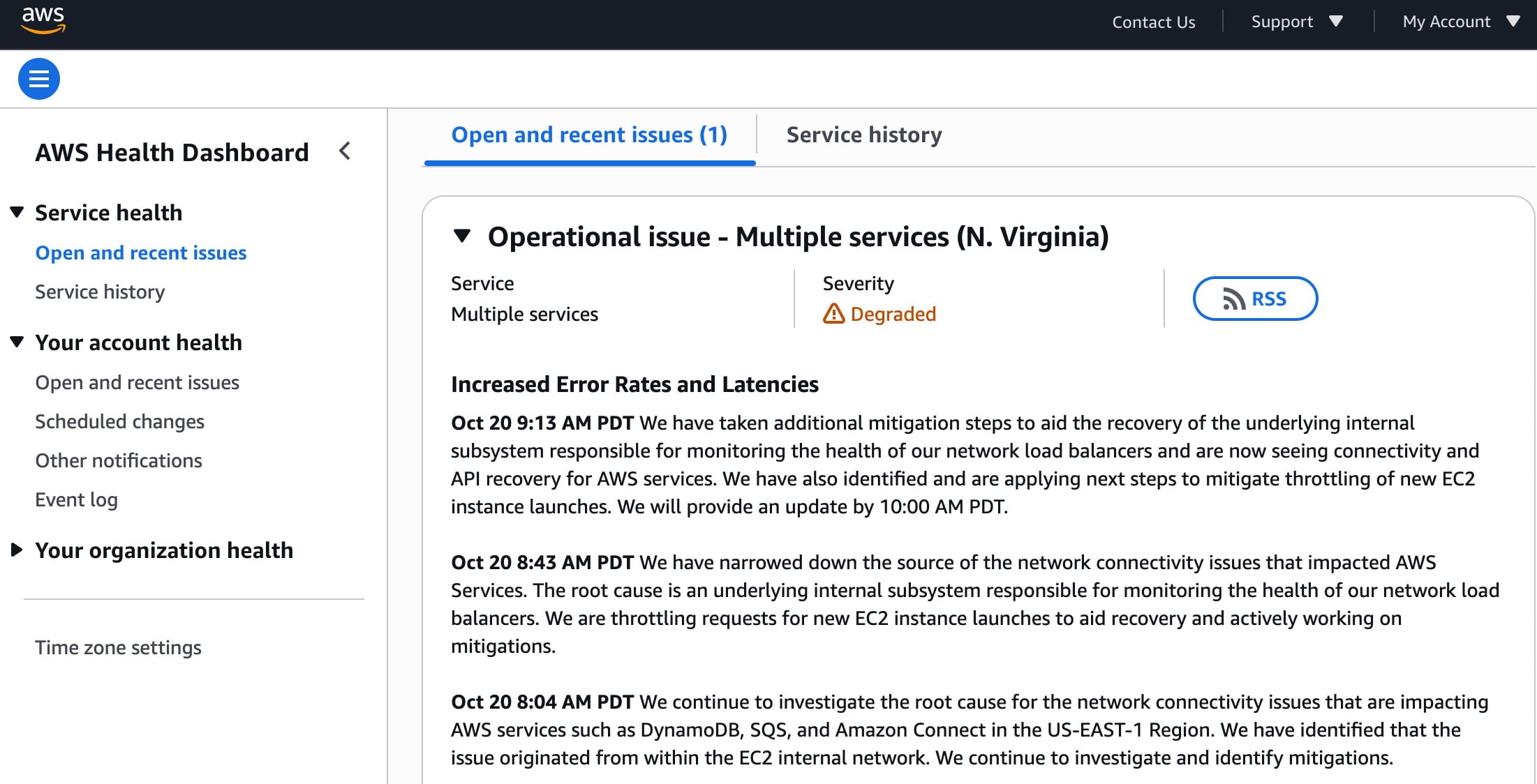 Amazon Web Services revela su estatus tras su caída este 20 de octubre