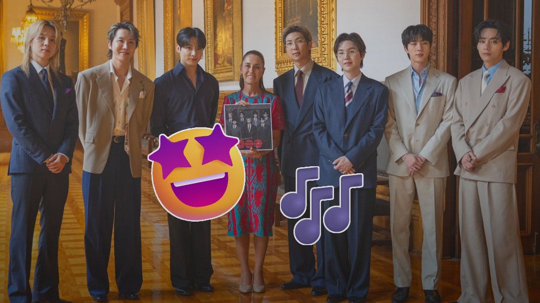 El disco autografiado que BTS le regaló a Claudia Sheinbaum