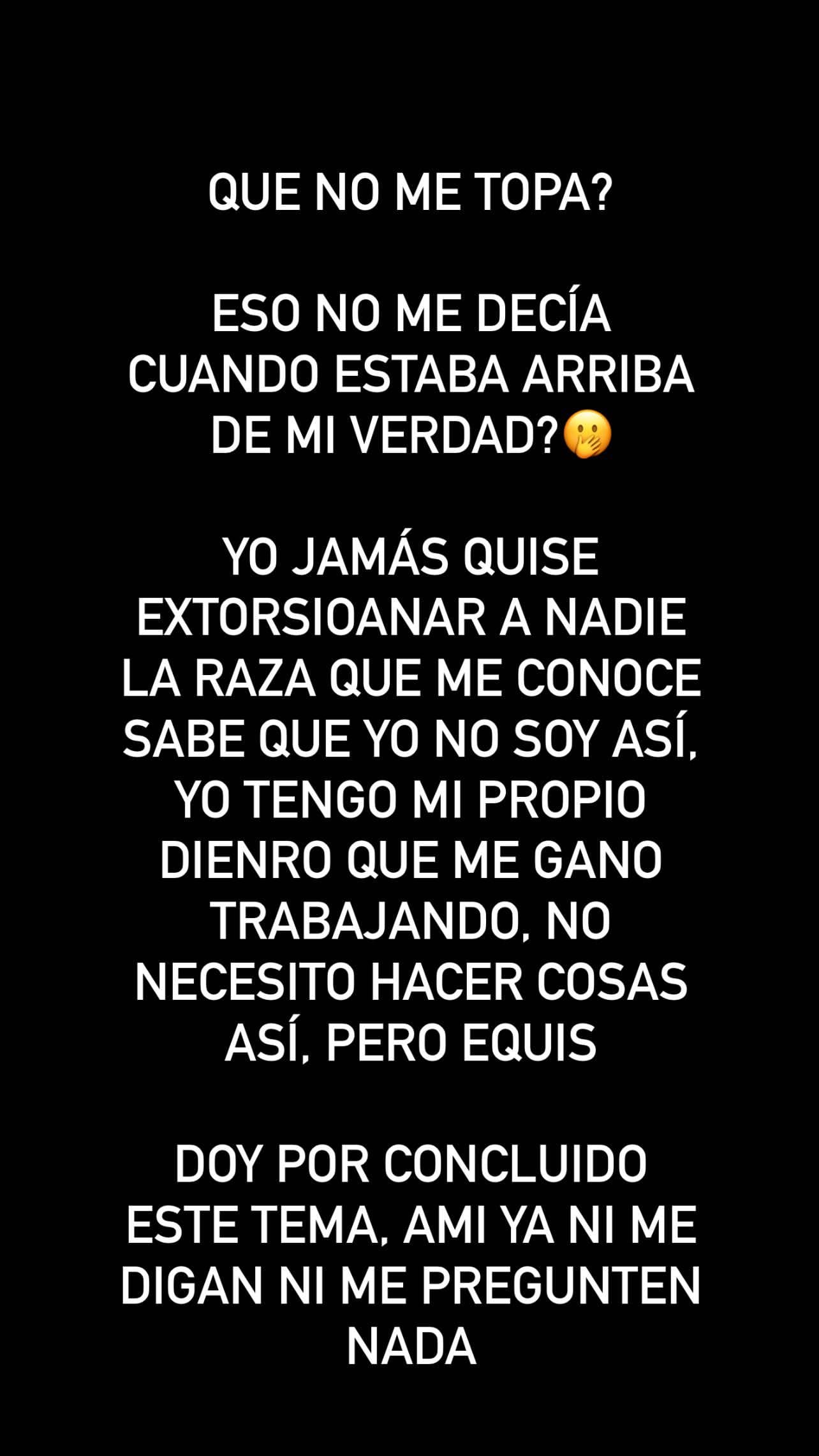 Mensaje de Stephanie Hernández a Eduin Caz