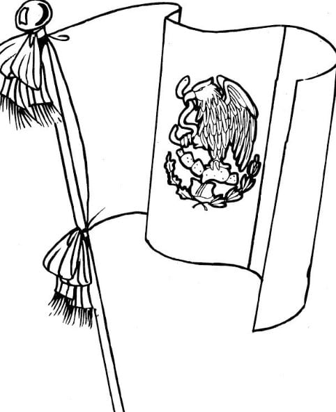 Dibujo de la bandera de México normal
