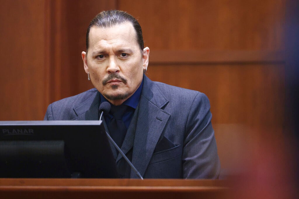 Johnny Depp durante el juicio