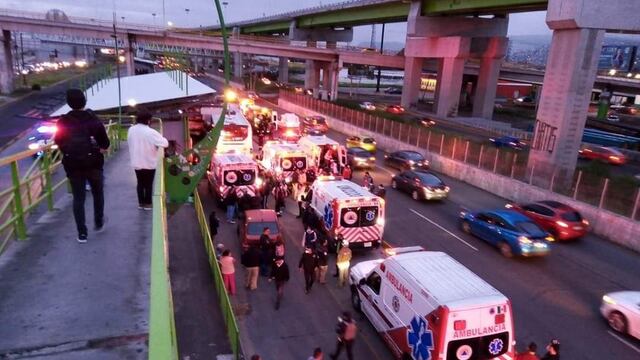 Choque de dos unidades de la Línea 2 del Mexibús, a la altura de Ecatepec, Estado de México