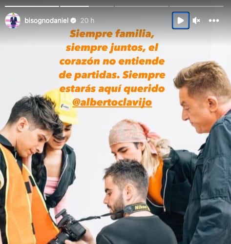 Daniel Bisogno se despide de Alberto Clavijo en Instagram