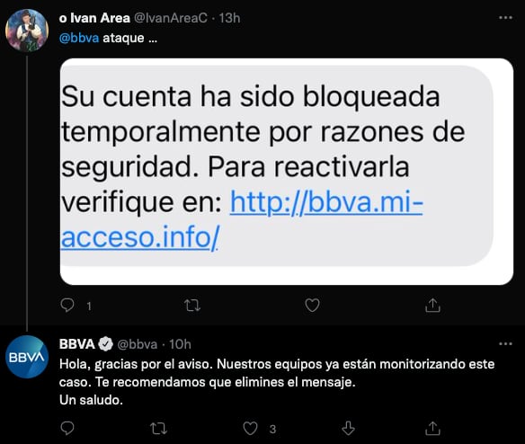 BBVA España estafa