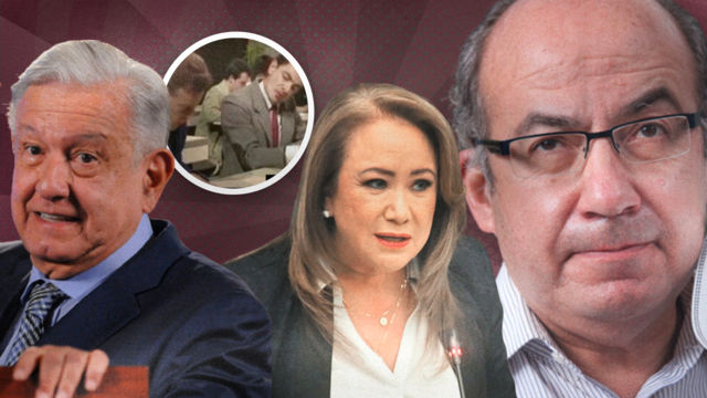 AMLO, Yasmín Esquivel y Felipe Calderón