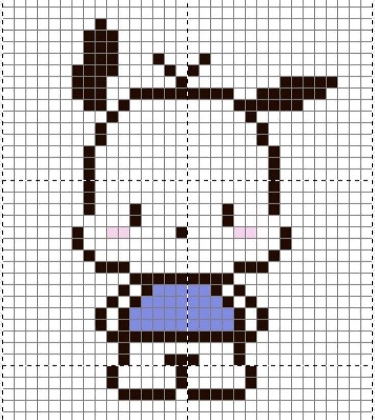 Pochacco en patrón de punto de cruz