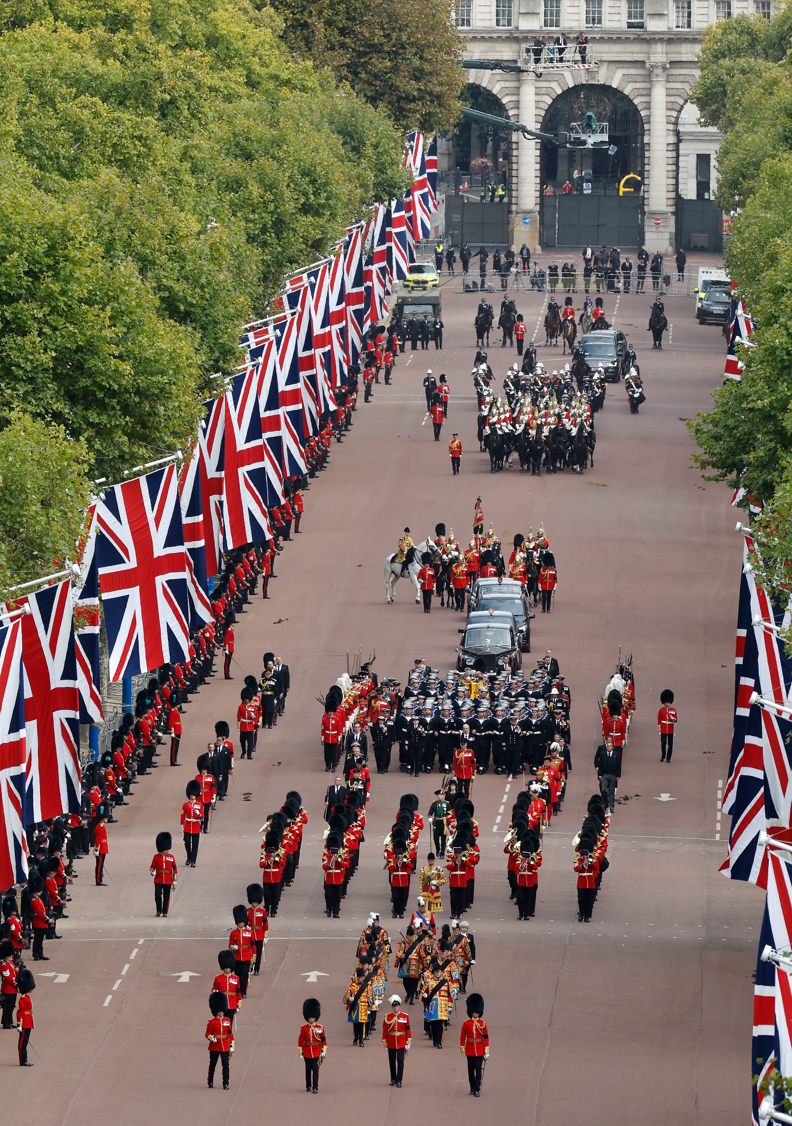 Procesión en el funeral de la reina Isabel II