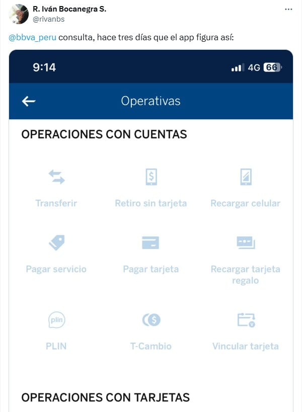 Fallas en la app de BBVA