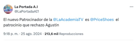 Price Shoes patrocina a La Academia tras desaire de Agustín Fernández
