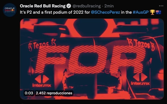Checo Pérez terminó segundo en el Gran Premio de Australia