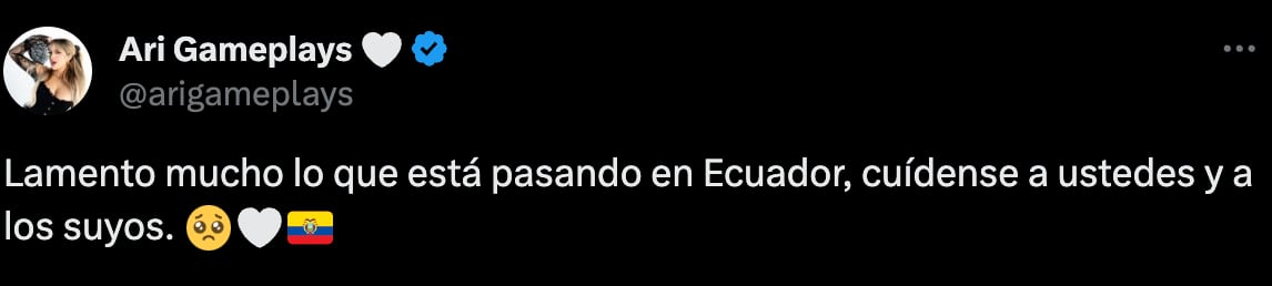 Mensaje de Ari Gameplays a Ecuador
