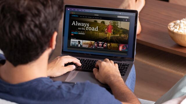 Persona buscando película en internet.
