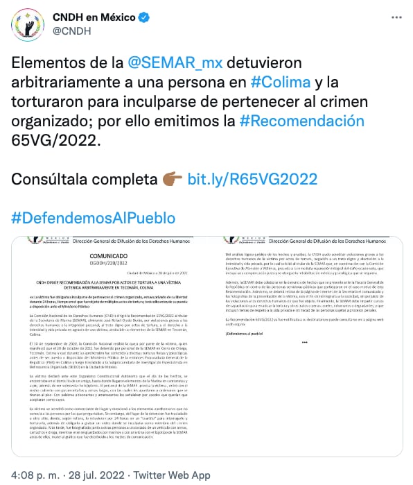 Recomendación de la CNDH