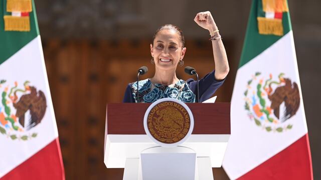 Claudia Sheinbaum hoy 9 de marzo en el Zócalo