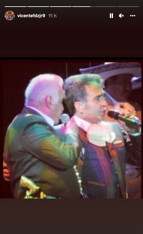 Captura de pantalla de historia de Instagram de @vicentefdzjr9