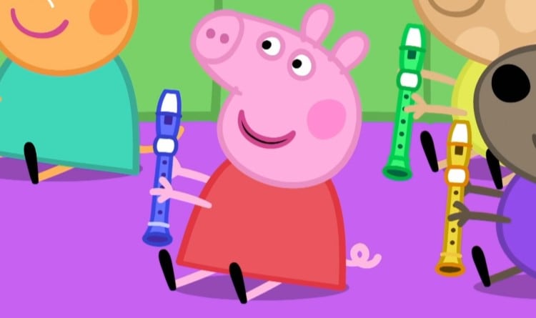 Peppa Pig aprende a tocar la flauta