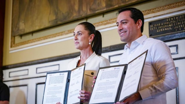 Claudia Sheinbaum y Mauricio Vila Dosal firman acuerdo para turismo entre la CDMX y Yucatán