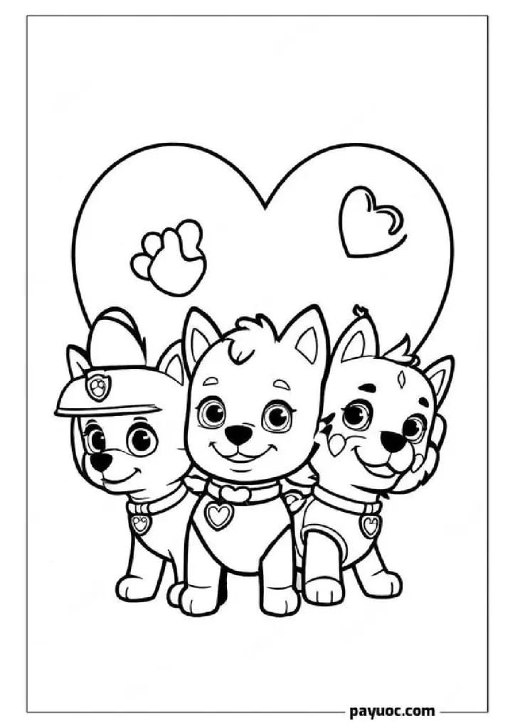 Dibujos de Paw Patrol bonitos del Día de las Madres para colorear
