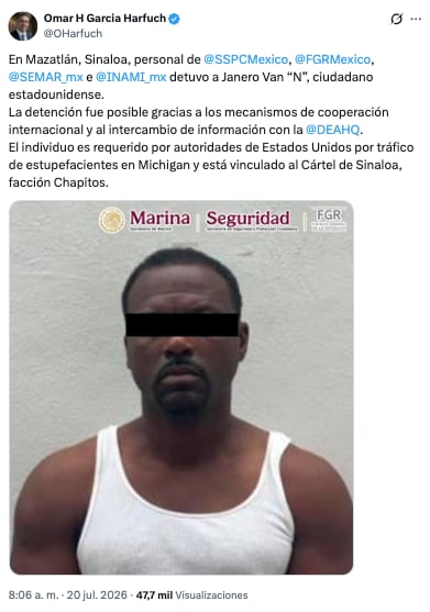Detienen a miembro de Los Chapitos