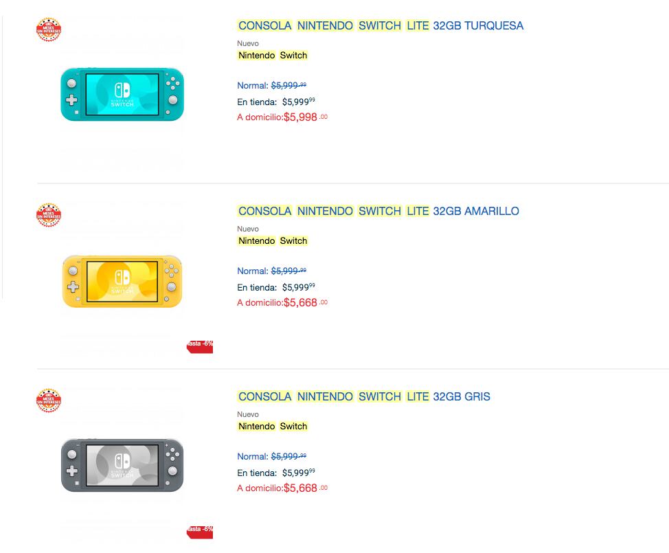 Precio México Nintendo Switch Lite